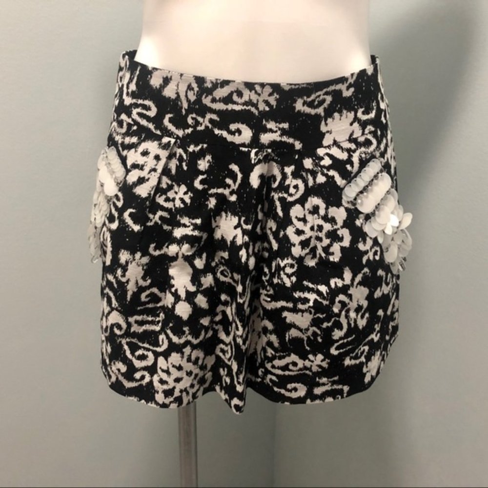 Nanette Lepore Deep Sea Mini Embellished Skirt